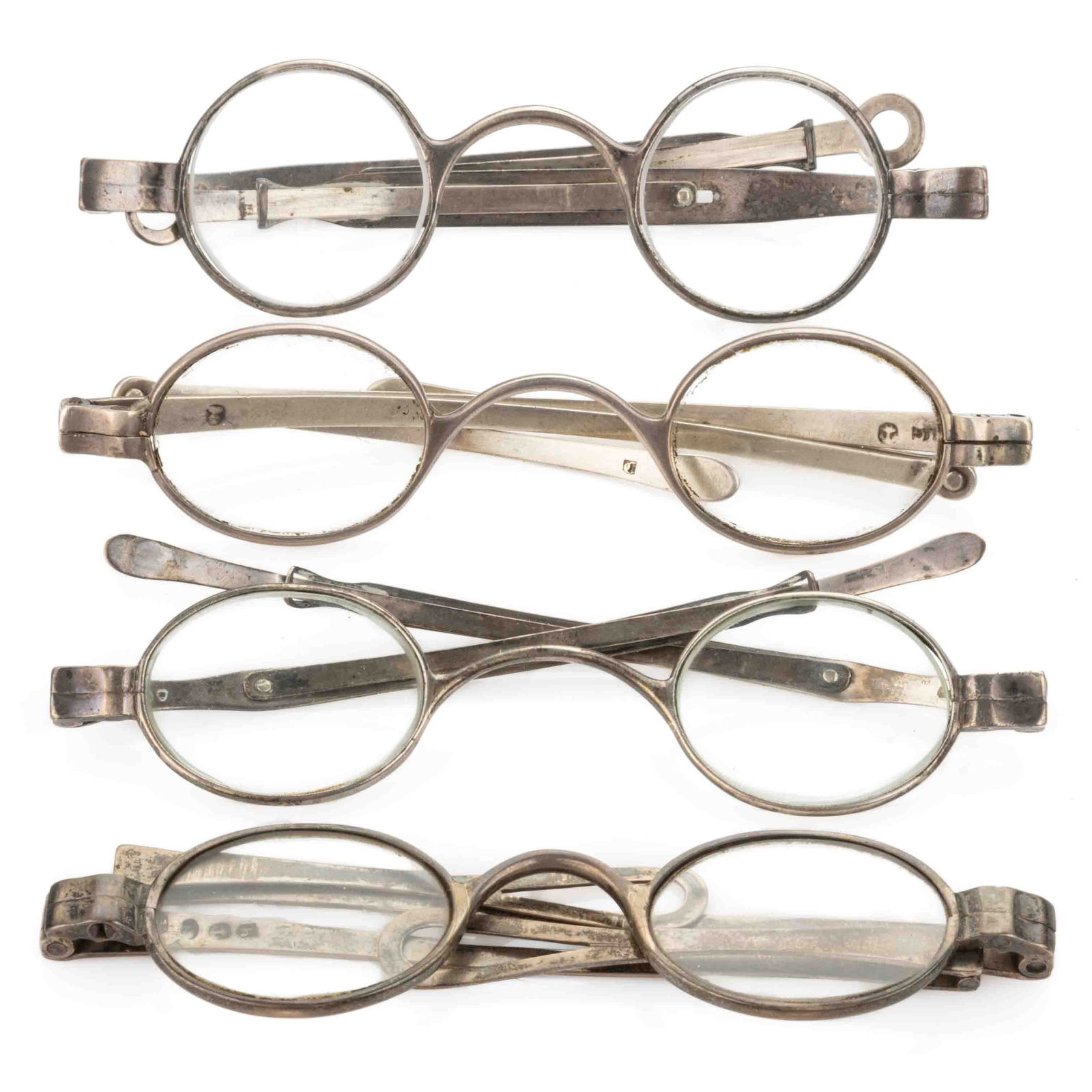 ENGLISH STERLING SILVER SPECTACLES, LOT OF FOUR (1 of 1)
