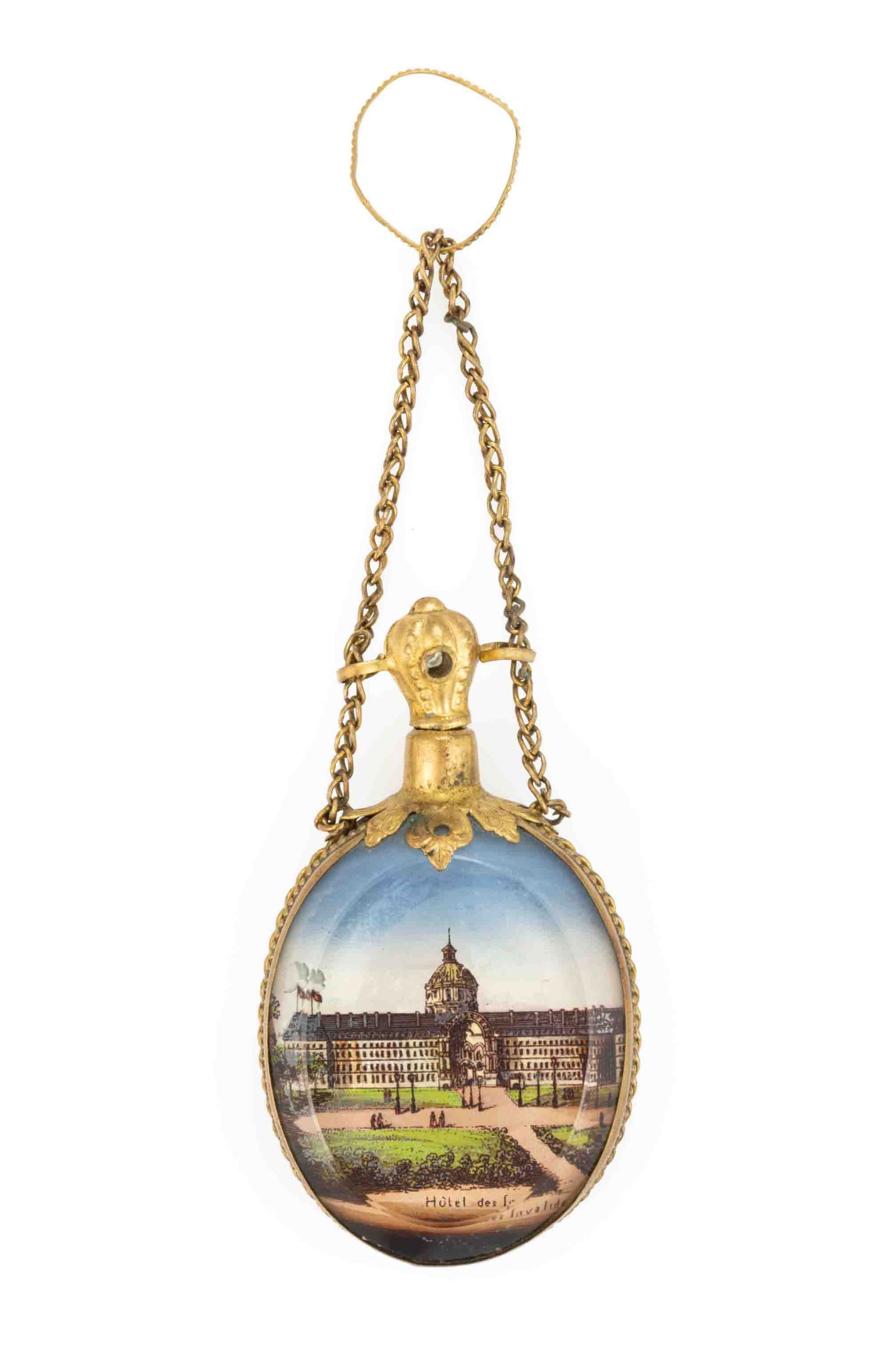 ANTIQUE FRENCH SOUVENIR PERFUME OR SNUFF BOTTLE WITH STANHOPE (1 of 3)