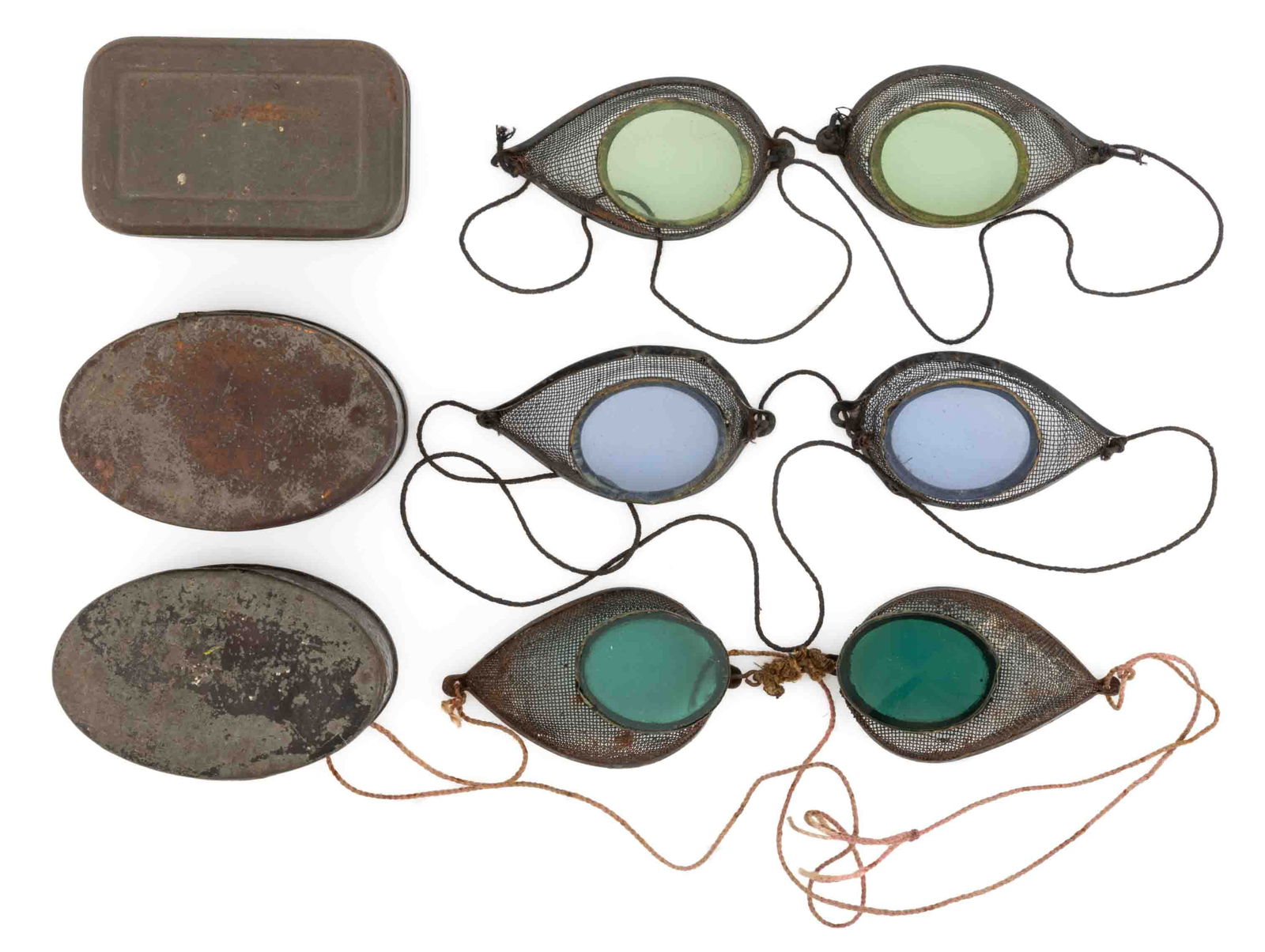 COLORED-LENS PROTECTIVE SPECTACLES / GOGGLES, LOT OF THREE (1 of 1)