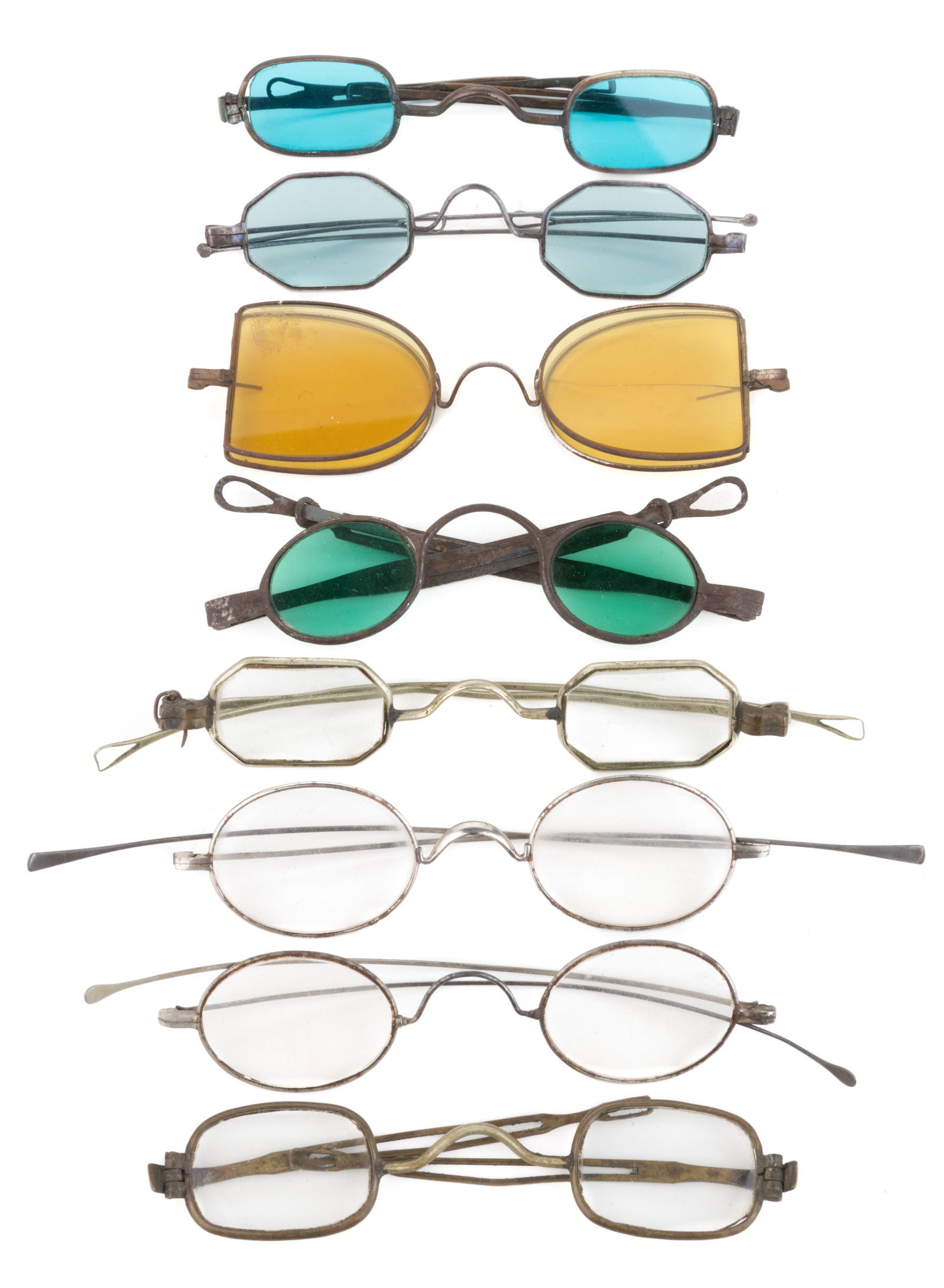 ASSORTED METAL FRAME SPECTACLES OR EYEGLASSES, LOT OF EIGHT (1 of 1)