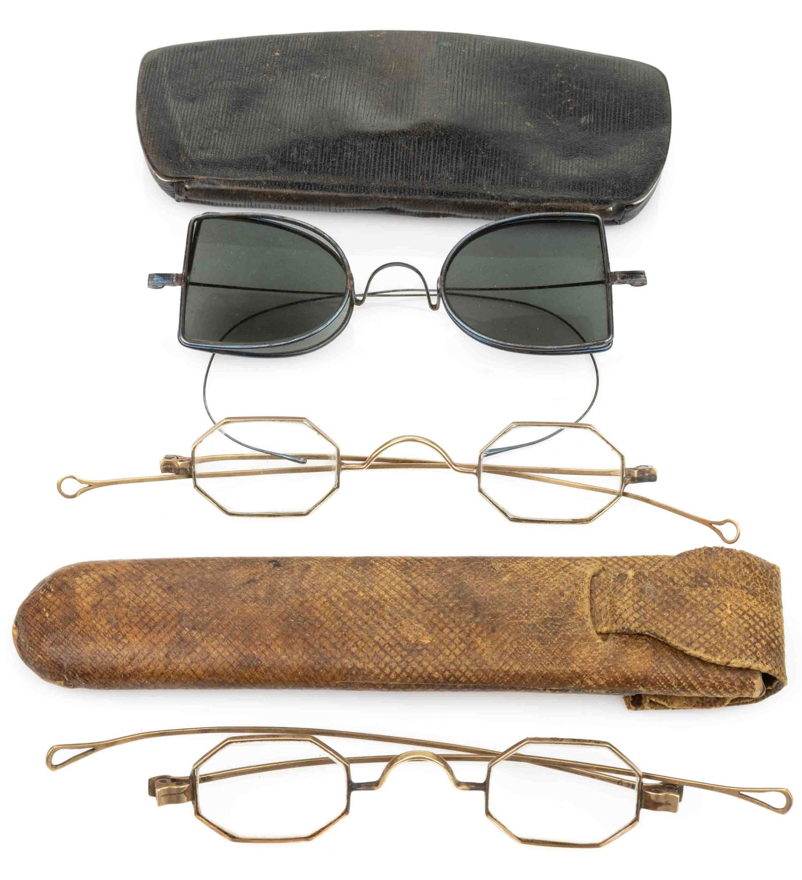 ASSORTED METAL FRAME SPECTACLES OR EYEGLASSES, LOT OF THREE (1 of 2)