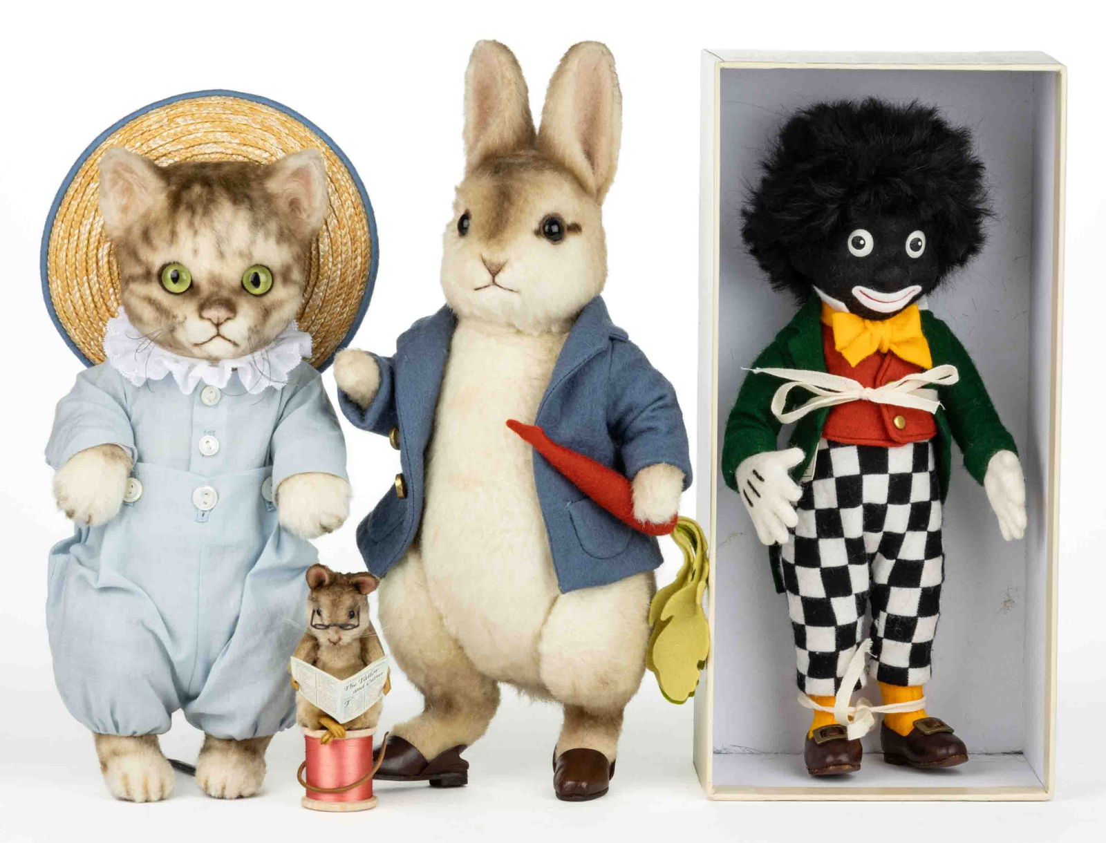 R. JOHN WRIGHT BEATRIX POTTER COLLECTION, LOT OF THREE: R. JOHN WRIGHT BEATRIX POTTER COLLECTION, LOT OF THREE, each in original boxes, comprising Peter Rabbit "1059/2500", Tom Kitten "0800/1500", and The Tailor of Gloucester "