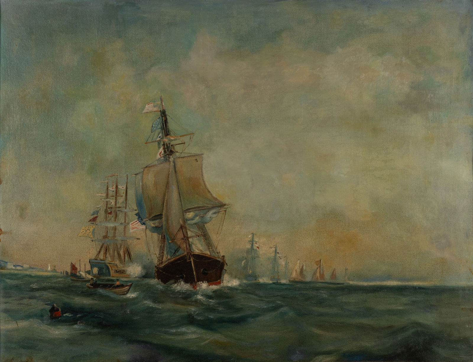 AMERICAN SCHOOL (20TH CENTURY) NAUTICAL PAINTING (1 of 8)