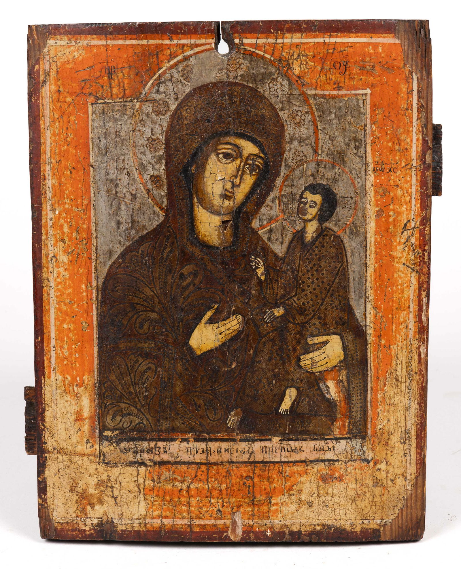 RUSSIAN RELIGIOUS ICON MOTHER OF GOD HODEGETRIA / THEOTOKOS OF TIKHVIN (1 of 4)