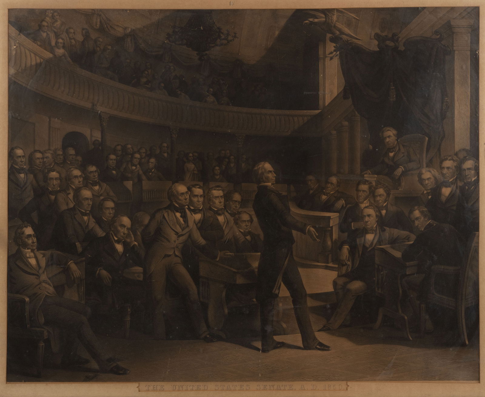 "THE UNITED STATES SENATE, A.D. 1850" HISTORICAL STEEL ENGRAVING (1 of 6)