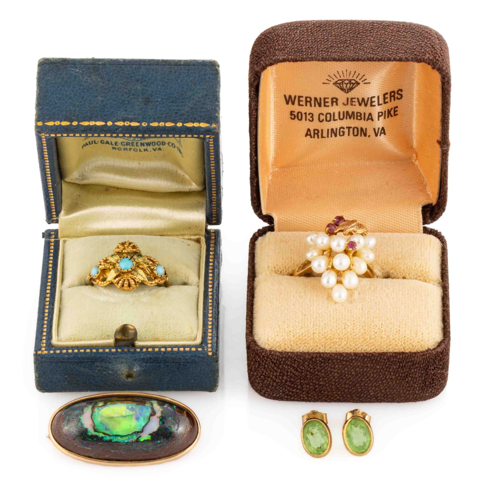 VINTAGE / CONTEMPORARY 14K AND OTHER YELLOW GOLD JEWELRY, LOT OF FIVE PIECES (1 of 1)