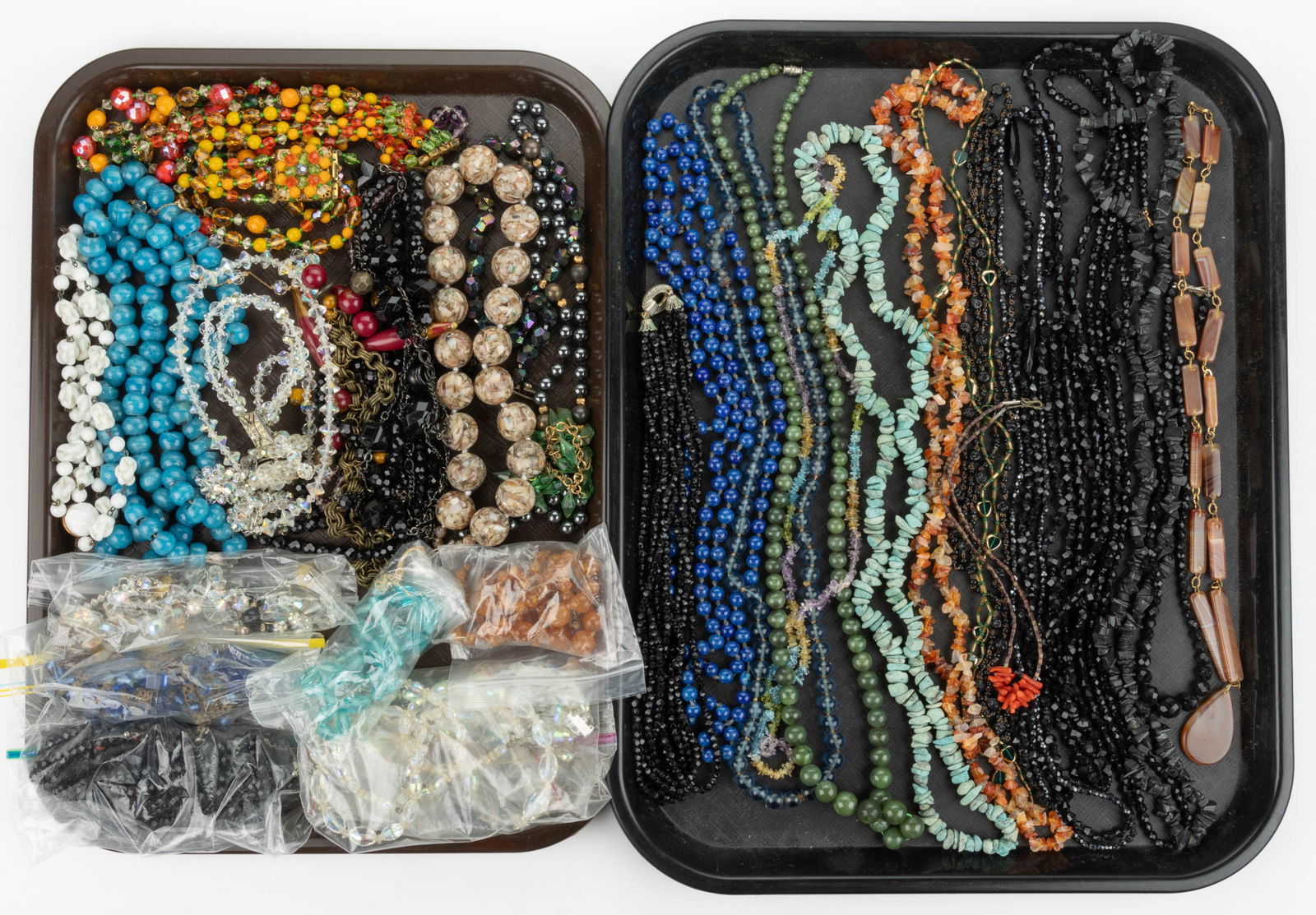VINTAGE / CONTEMPORARY STONE AND OTHER BEADED COSTUME JEWELRY, UNCOUNTED LOT (1 of 1)