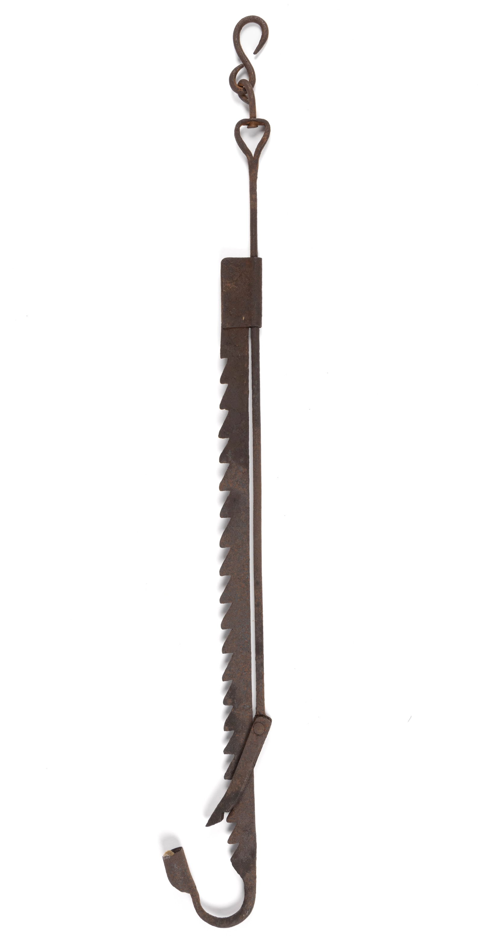 WROUGHT-IRON ADJUSTABLE TRAMMEL HANGING CANDLE LAMP (1 of 3)