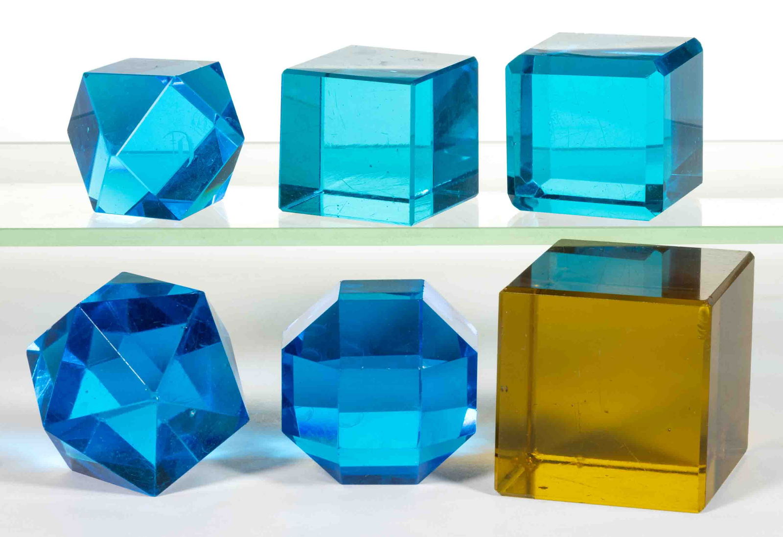 VICTORIAN PRISM CUT GLASS PAPERWEIGHTS, LOT OF SIX (1 of 1)