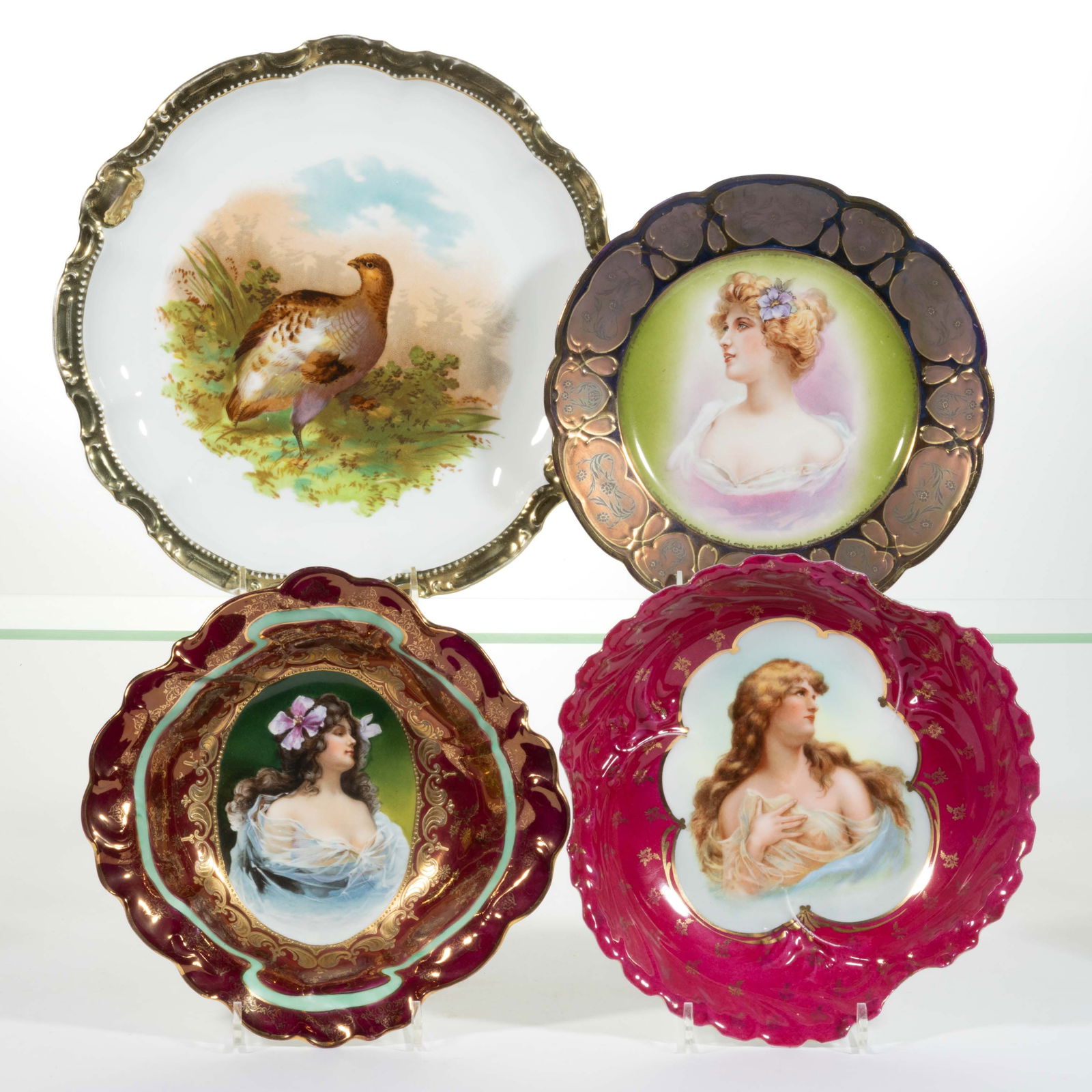 AUSTRIAN / GERMAN PORCELAIN ARTICLES, LOT OF FOUR (1 of 1)
