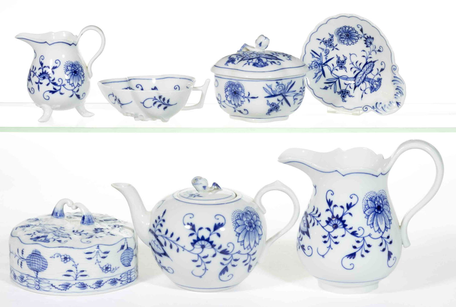 GERMAN MEISSEN PORCELAIN "BLUE ONION" ARTICLES, LOT OF SEVEN (1 of 1)
