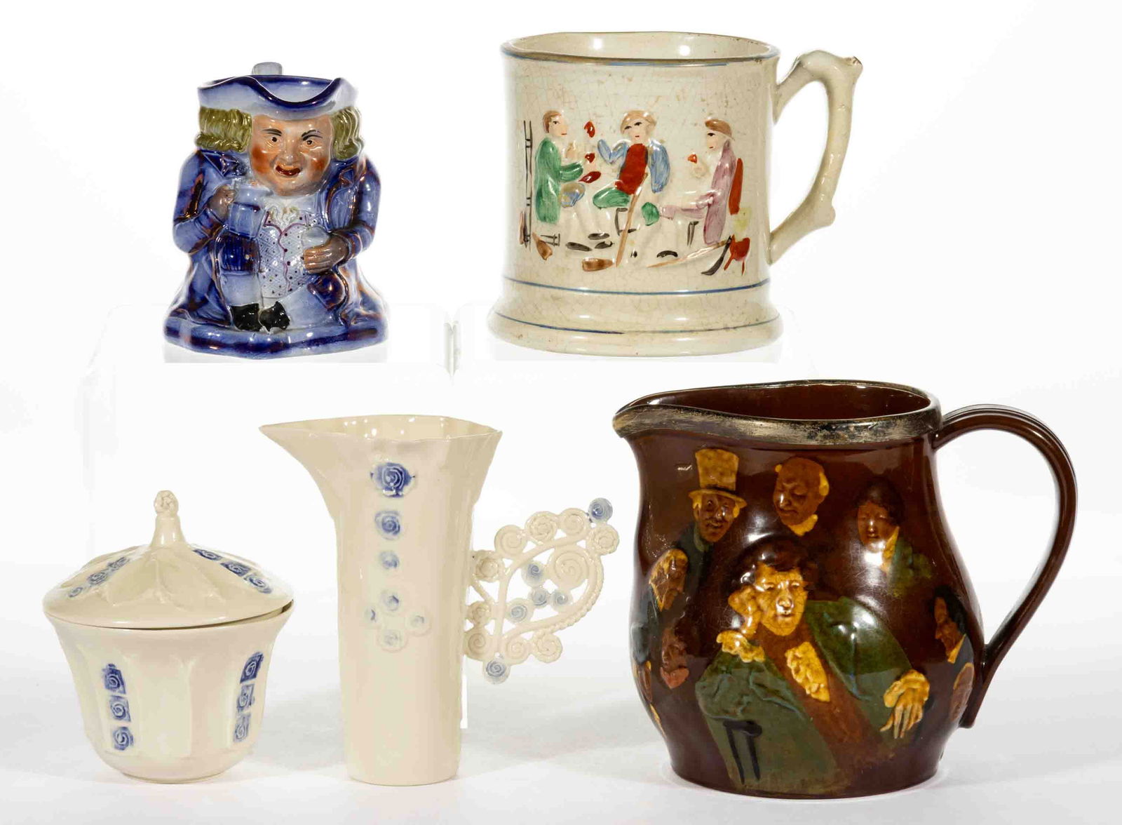 ENGLISH CERAMIC DRINKING ARTICLES, LOT OF THREE (1 of 2)