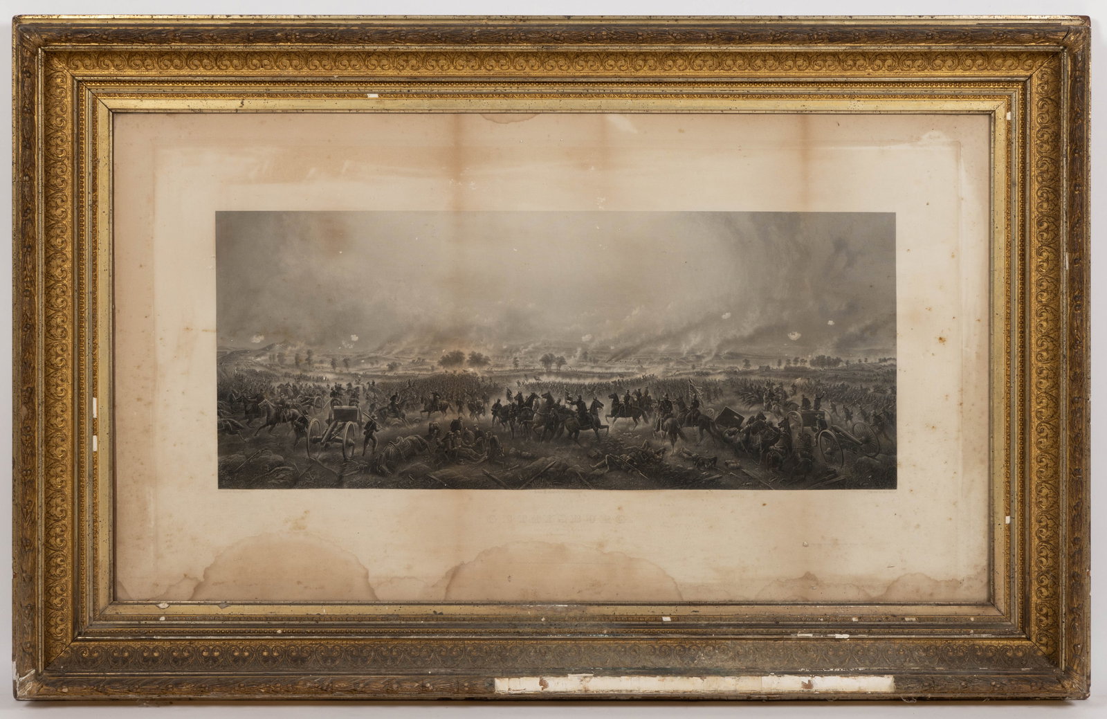 JOHN BACHELDER / JAMES WALKER / H.B. HALL GETTYSBURG CIVIL WAR STEEL ENGRAVING: JOHN BACHELDER / JAMES WALKER / H.B. HALL GETTYSBURG CIVIL WAR STEEL ENGRAVING, entitled "GETTYSBURG / REPULSE OF LONGSTREET'S ASSAULT" featuring the landscape of the battle of Gett