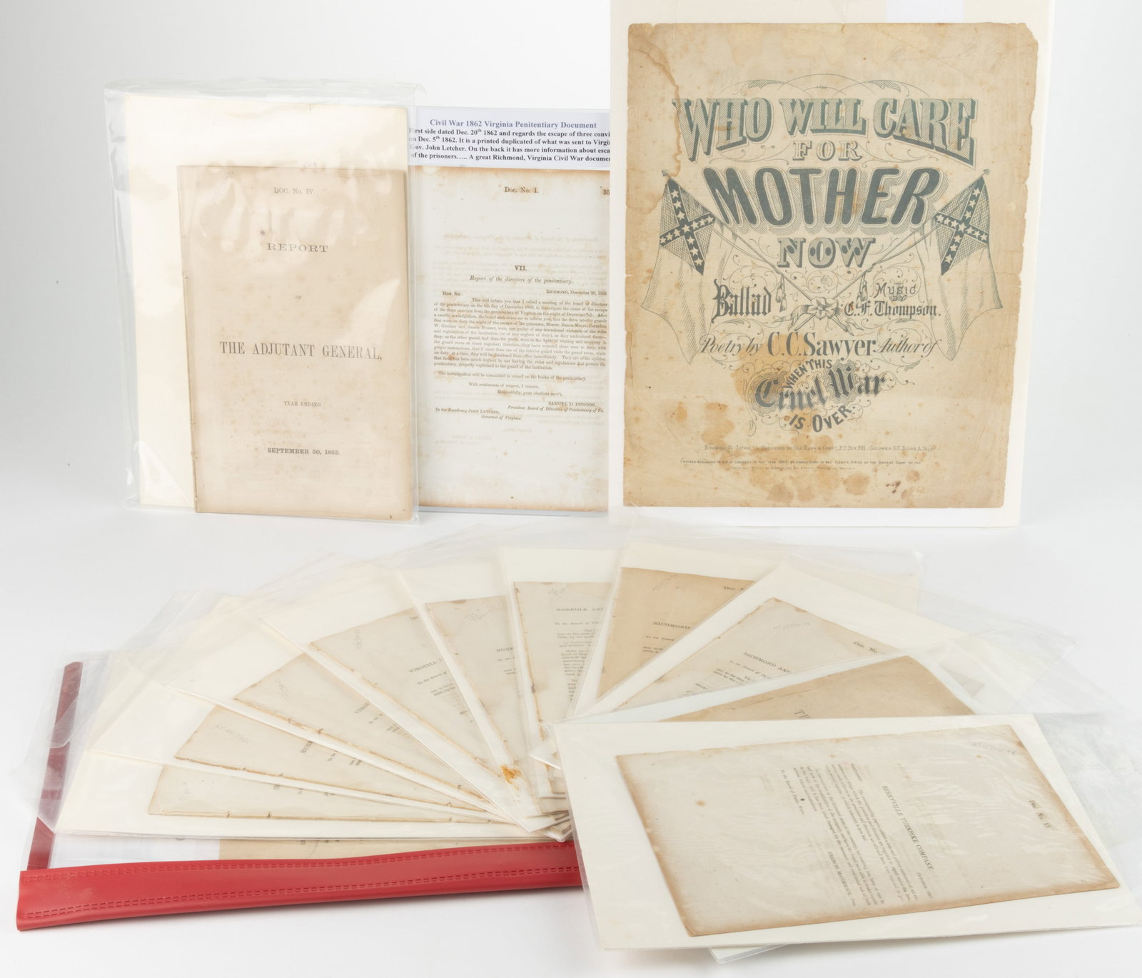 CIVIL WAR CONFEDERATE IMPRINT GOVERNMENT / MILITARY REPORTS, LOT OF 13: CIVIL WAR CONFEDERATE IMPRINT GOVERNMENT / MILITARY REPORTS, LOT OF 13, comprising General Orders No. 3, February 6, 1865, appointing Gen. Robert E. Lee as General in Chief of the Armies of the C