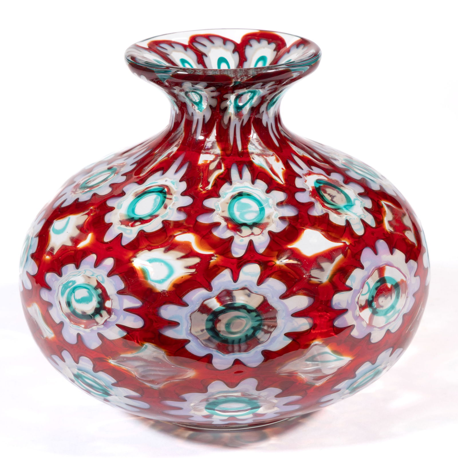 ERCOLE BAROVIER (ITALIAN, 1889-1974) ROTELLATI MURRINE ART GLASS VASE (1 of 3)