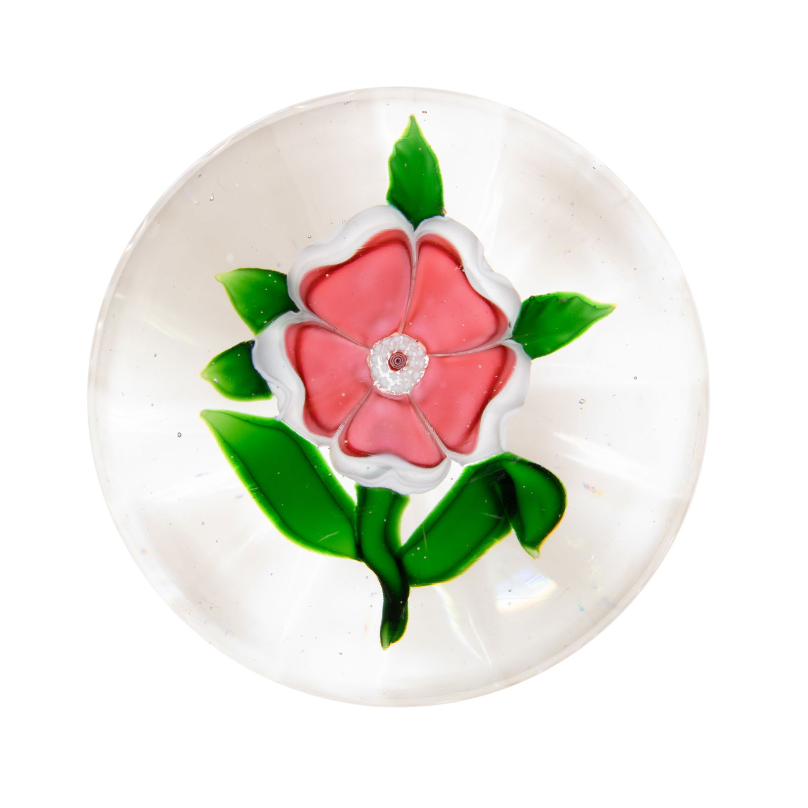 ANTIQUE BACCARAT DOGROSE LAMPWORK ART GLASS PAPERWEIGHT (1 of 2)