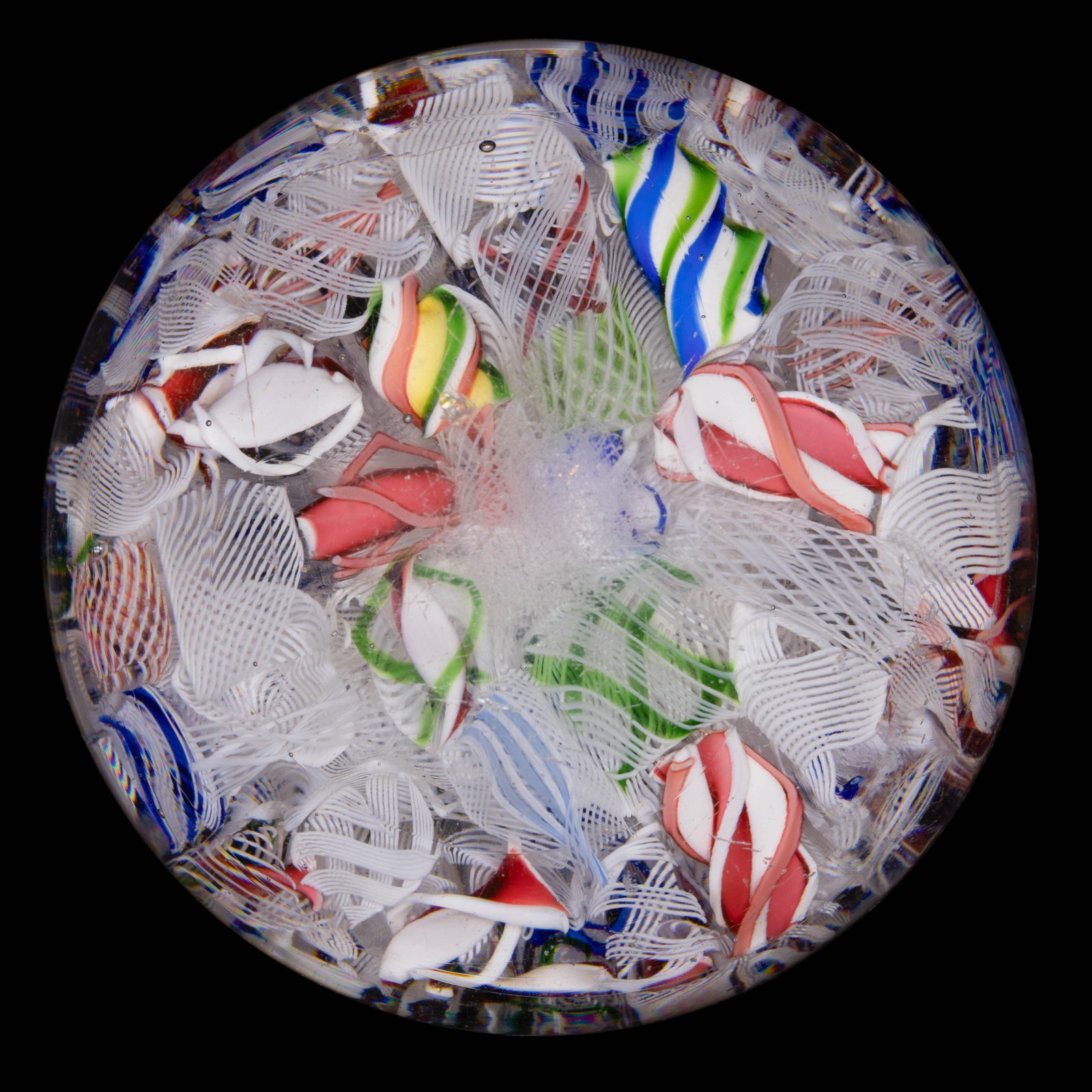 ANTIQUE BACCARAT SCRAMBLED MILLEFIORI ART GLASS PAPERWEIGHT (1 of 3)