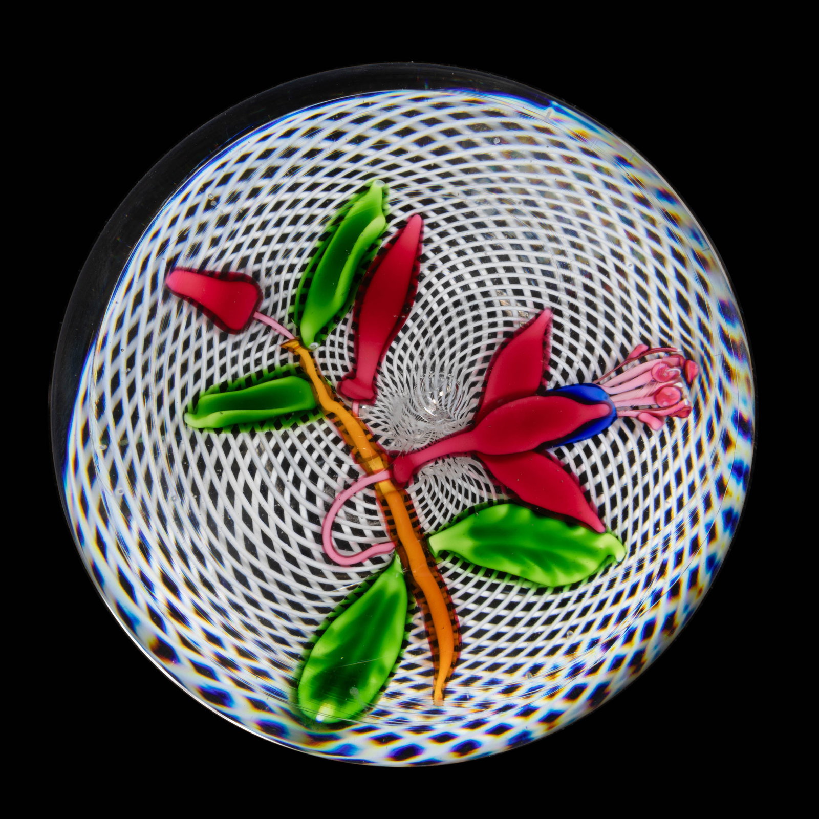ANTIQUE SAINT-LOUIS FUCHSIA LAMPWORK ART GLASS PAPERWEIGHT (1 of 2)