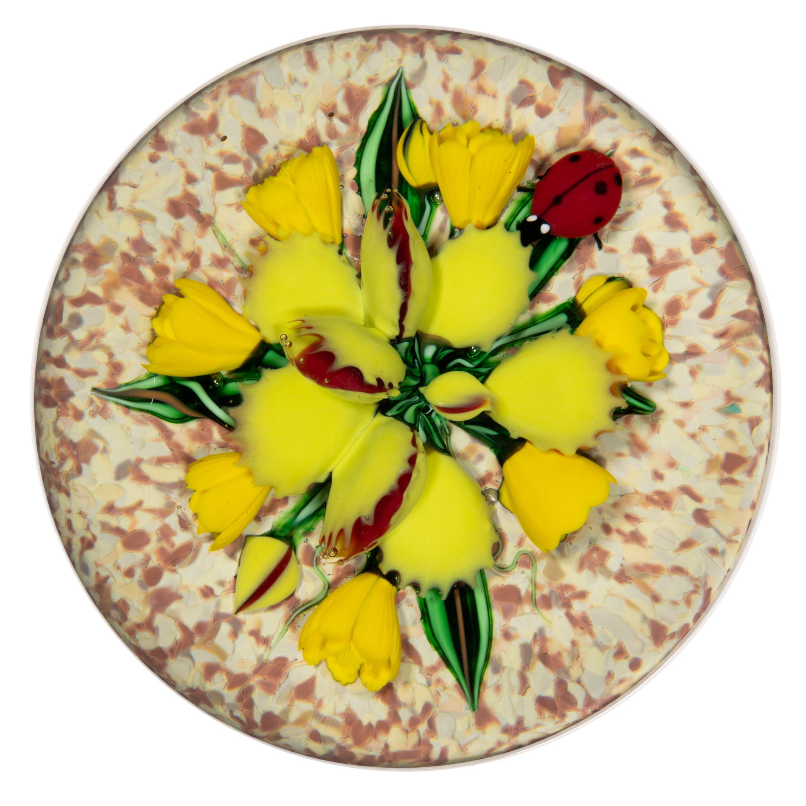 RICHARD LOESEL (FRENCH, B. 1963) VENUS FLY TRAP LAMPWORK STUDIO ART GLASS PAPERWEIGHT SCULPTURE (1 of 2)