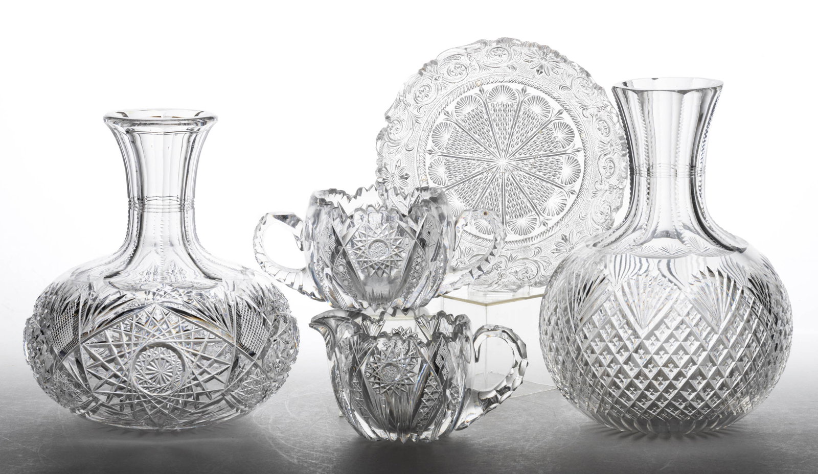 ASSORTED CUT GLASS ARTICLES, LOT OF FOUR (1 of 1)