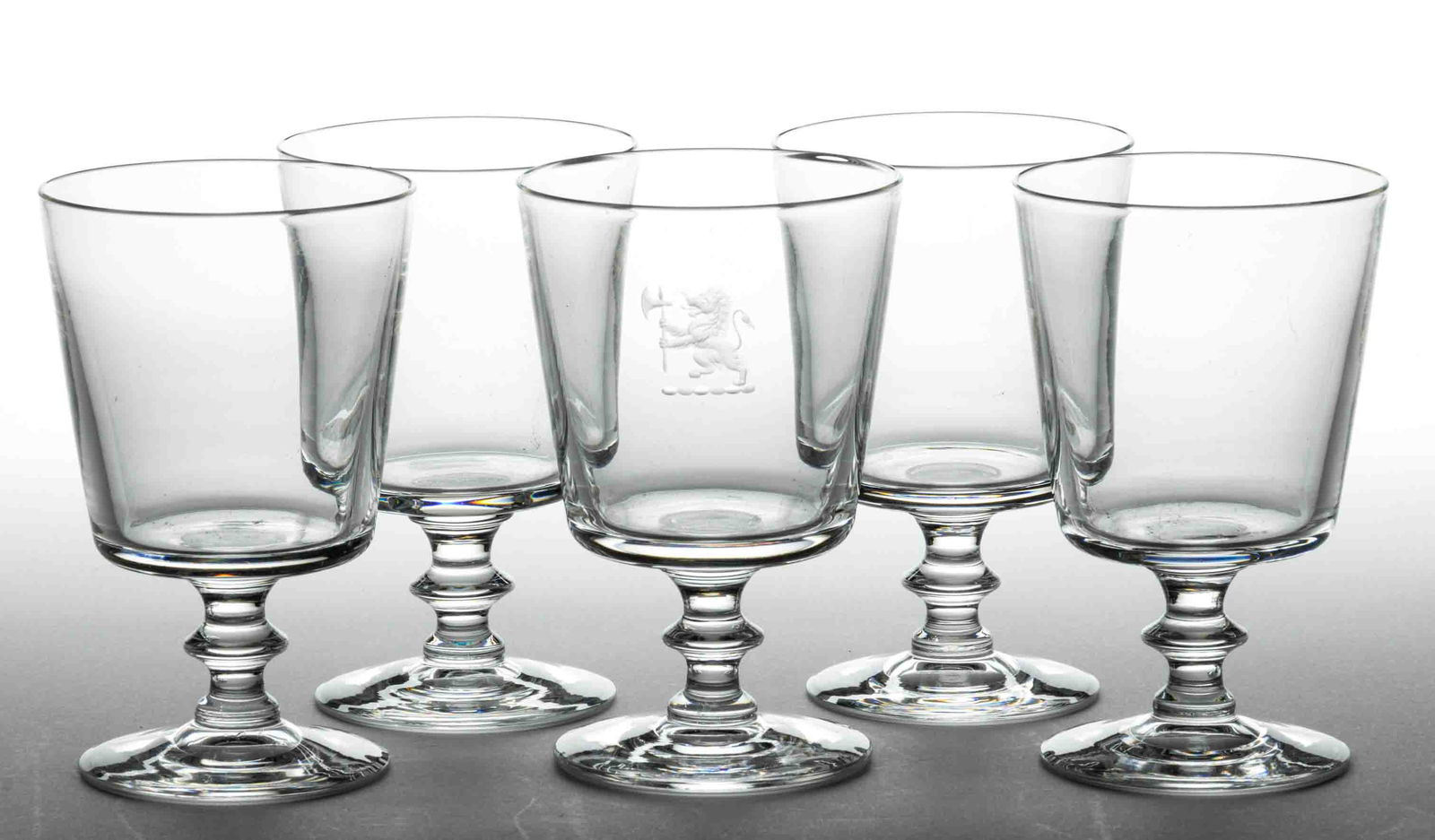 STEUBEN NO. 7725 CRYSTAL ART GLASS GOBLETS, LOT OF FIVE (1 of 1)