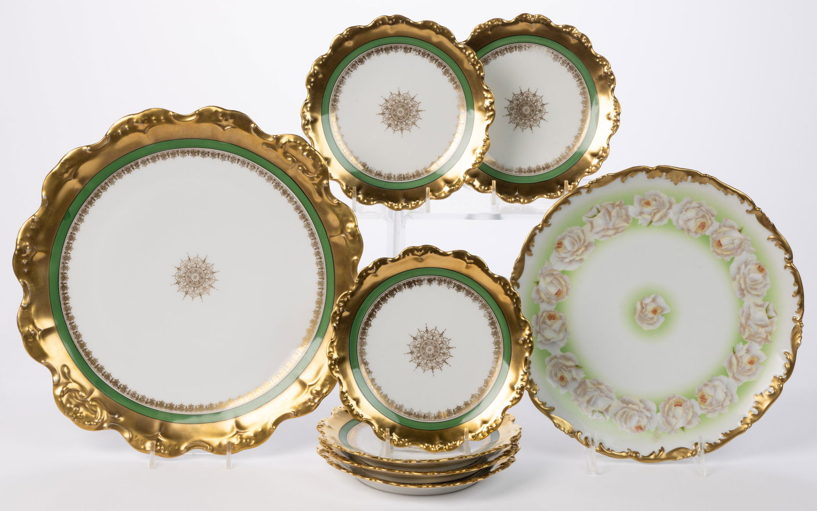 FRENCH LIMOGES PORCELAIN TABLE ARTICLES, LOT OF EIGHT (1 of 1)