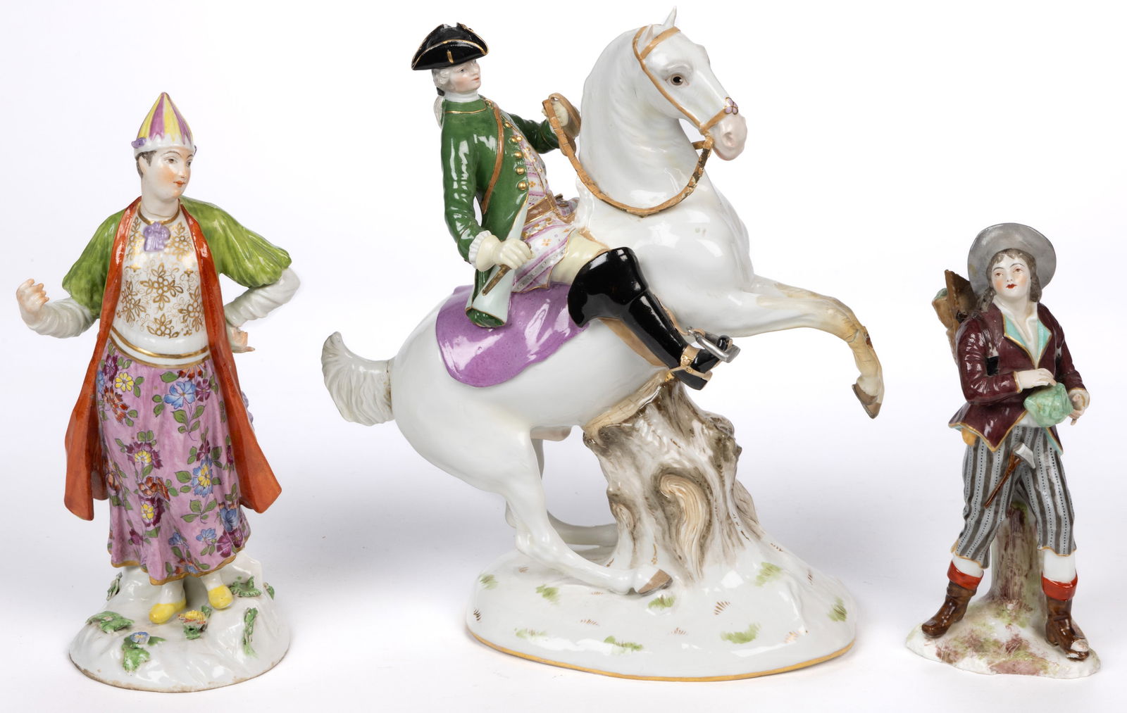FRENCH / GERMAN PORCELAIN FIGURES, LOT OF THREE (1 of 3)