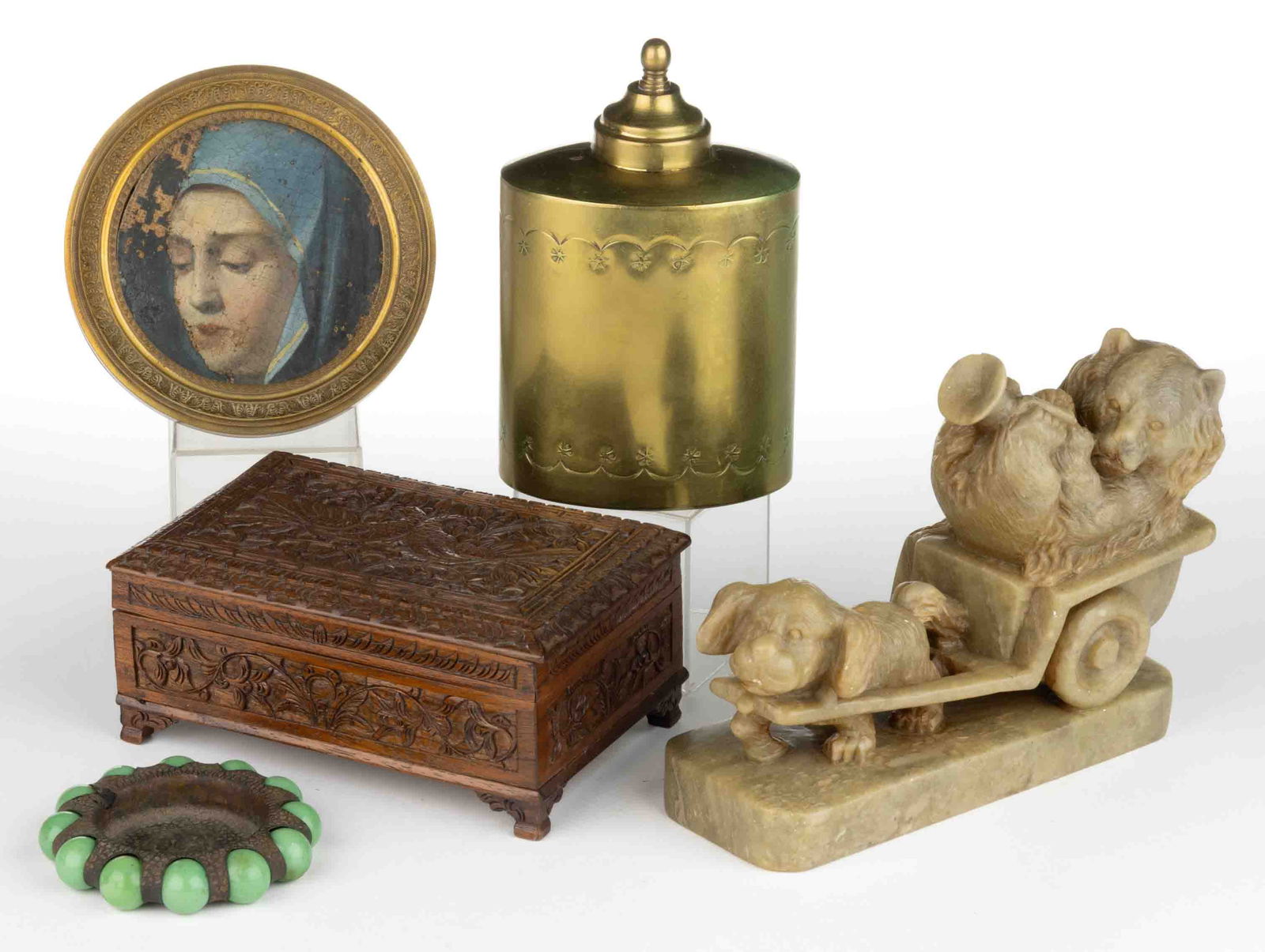 ASSORTED METAL AND OTHER DECORATIVE ARTICLES, LOT OF FIVE (1 of 1)