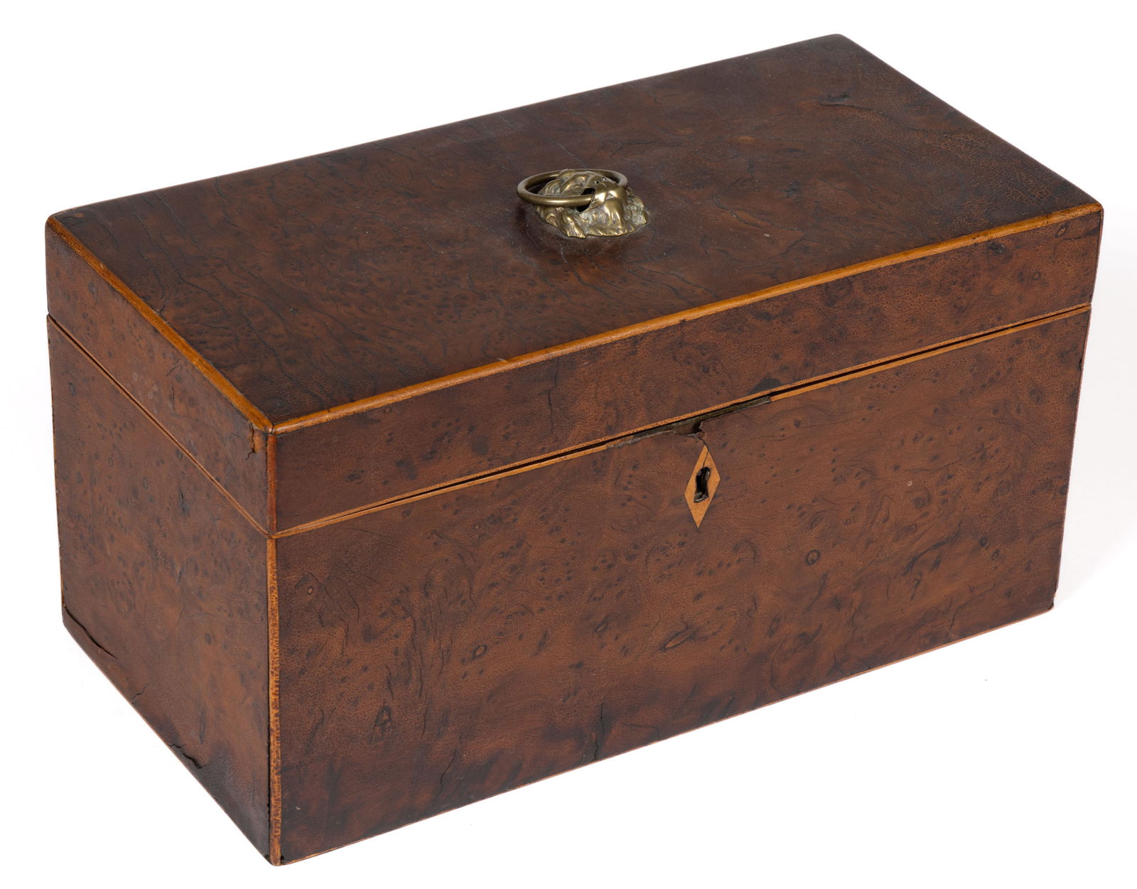 ENGLISH GEORGIAN BURLWOOD TEA CADDY (1 of 4)