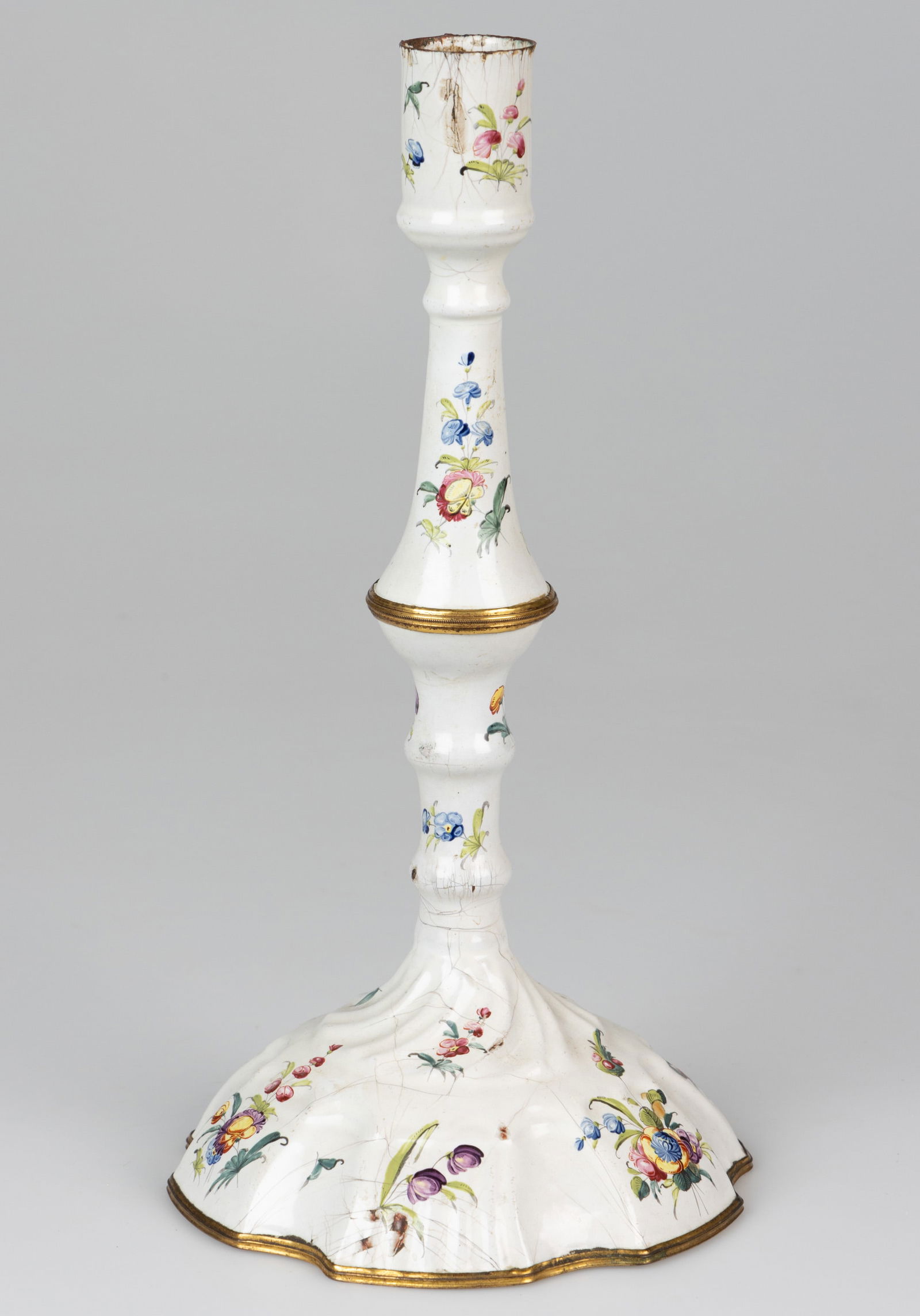 ENGLISH BATTERSEA / BILSTON ENAMEL PUSH-UP CANDLESTICK (1 of 5)