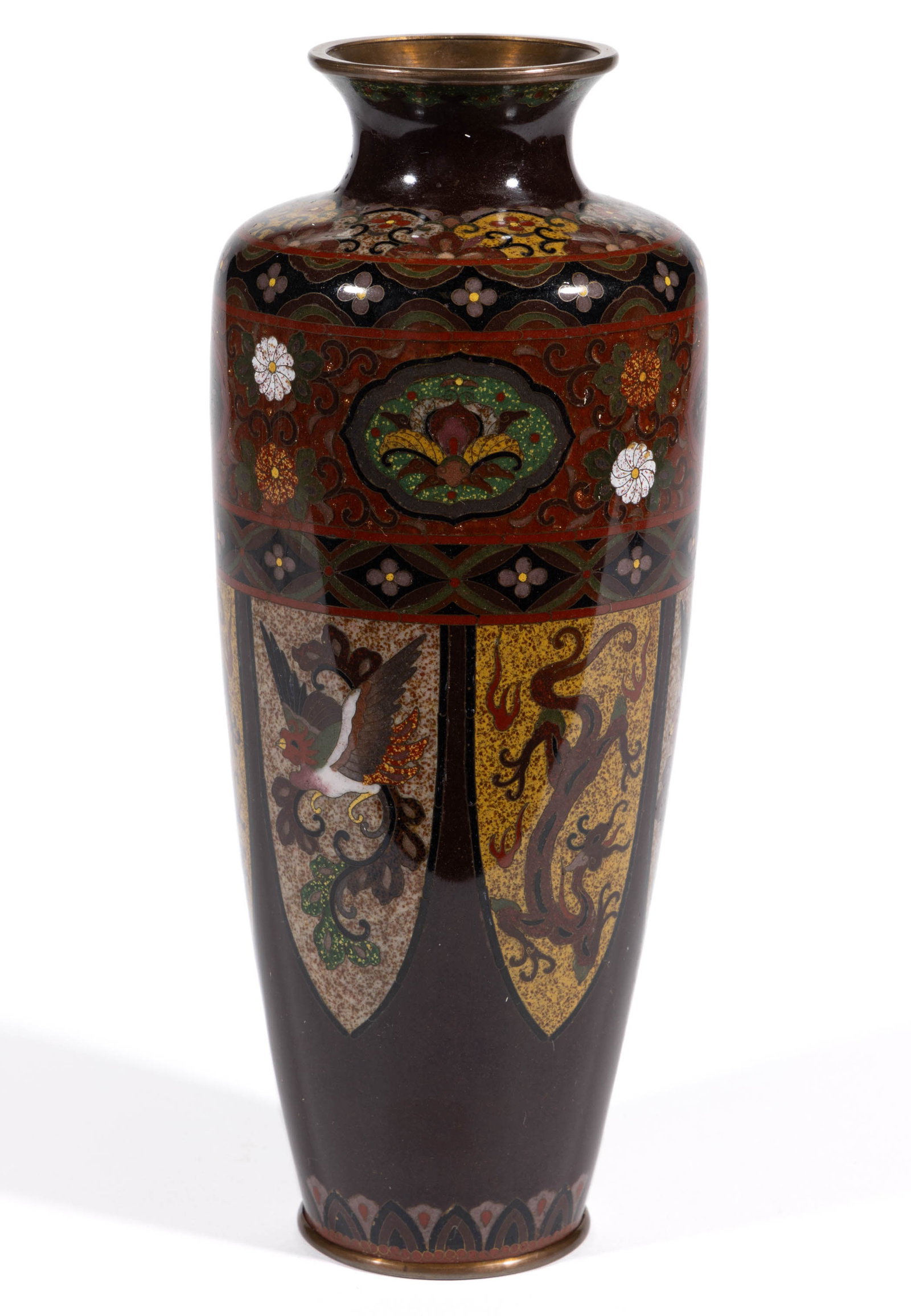 JAPANESE CLOISONNE ENAMELED VASE (1 of 5)