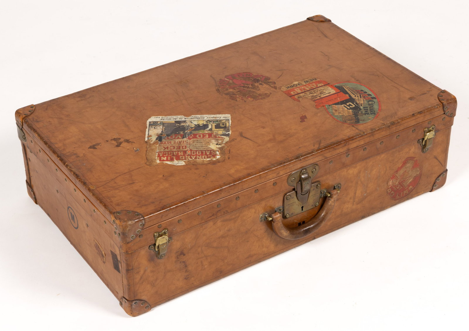 ANTIQUE / VINTAGE LOUIS VUITTON LEATHER HARDSHELL SUITCASE (1 of 5)