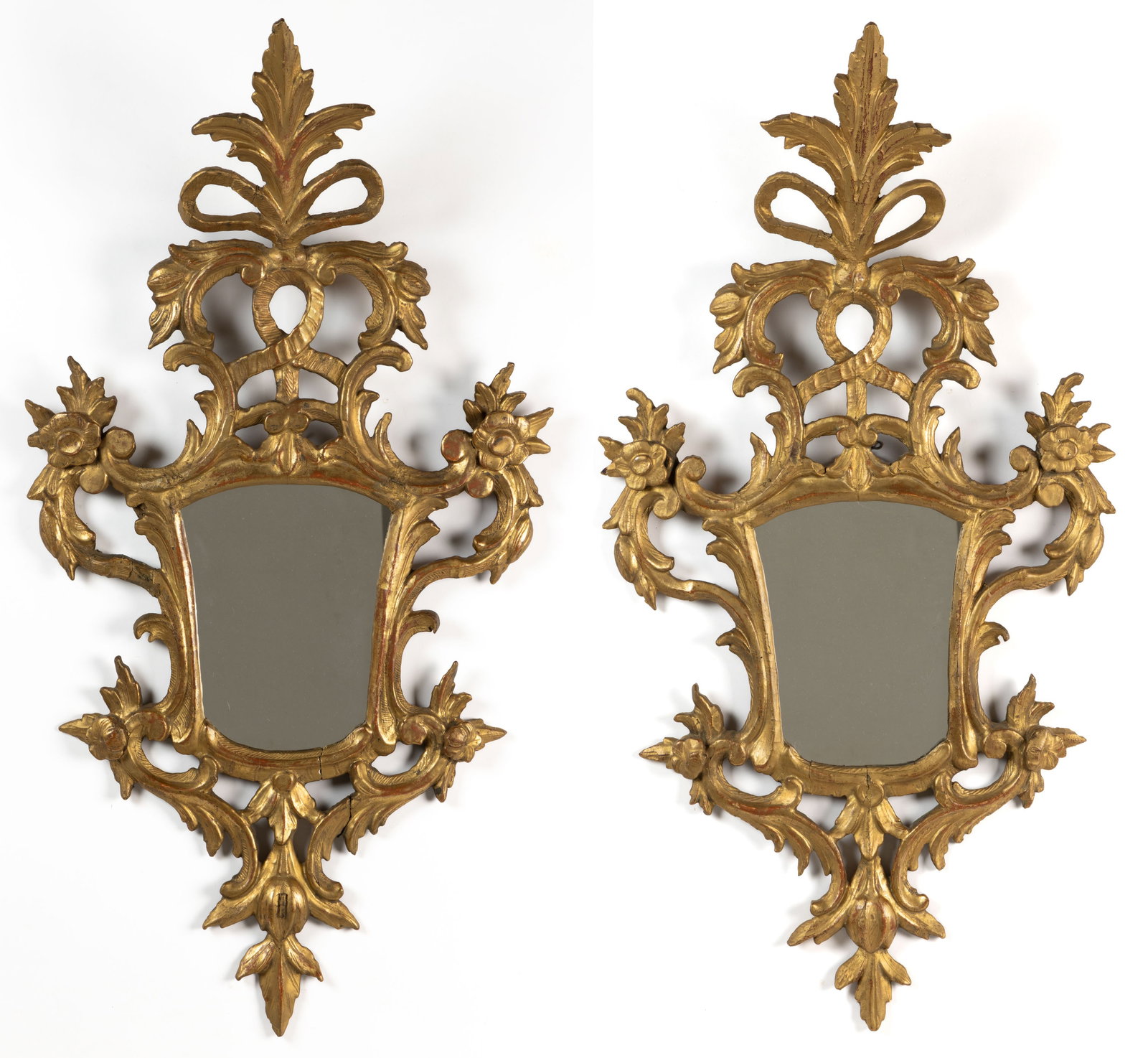 PAIR OF CONTINENTAL GILTWOOD MIRRORS (1 of 3)