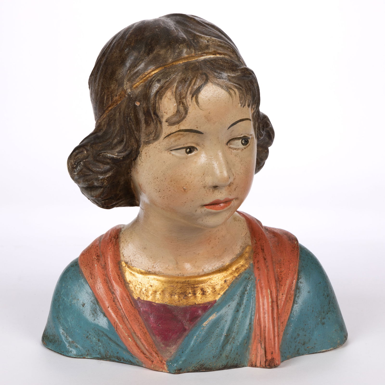 ITALIAN RENAISSANCE-STYLE PAINTED TERRACOTTA BUST OF A CHILD (1 of 5)