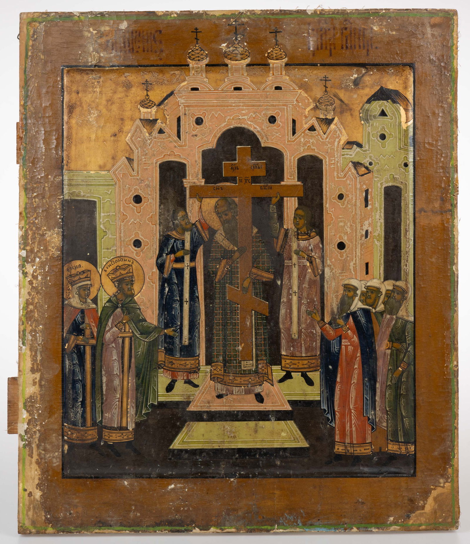 RUSSIAN ORTHODOX CHURCH / CATHEDRAL VIEW LARGE ICON PAINTING (1 of 5)