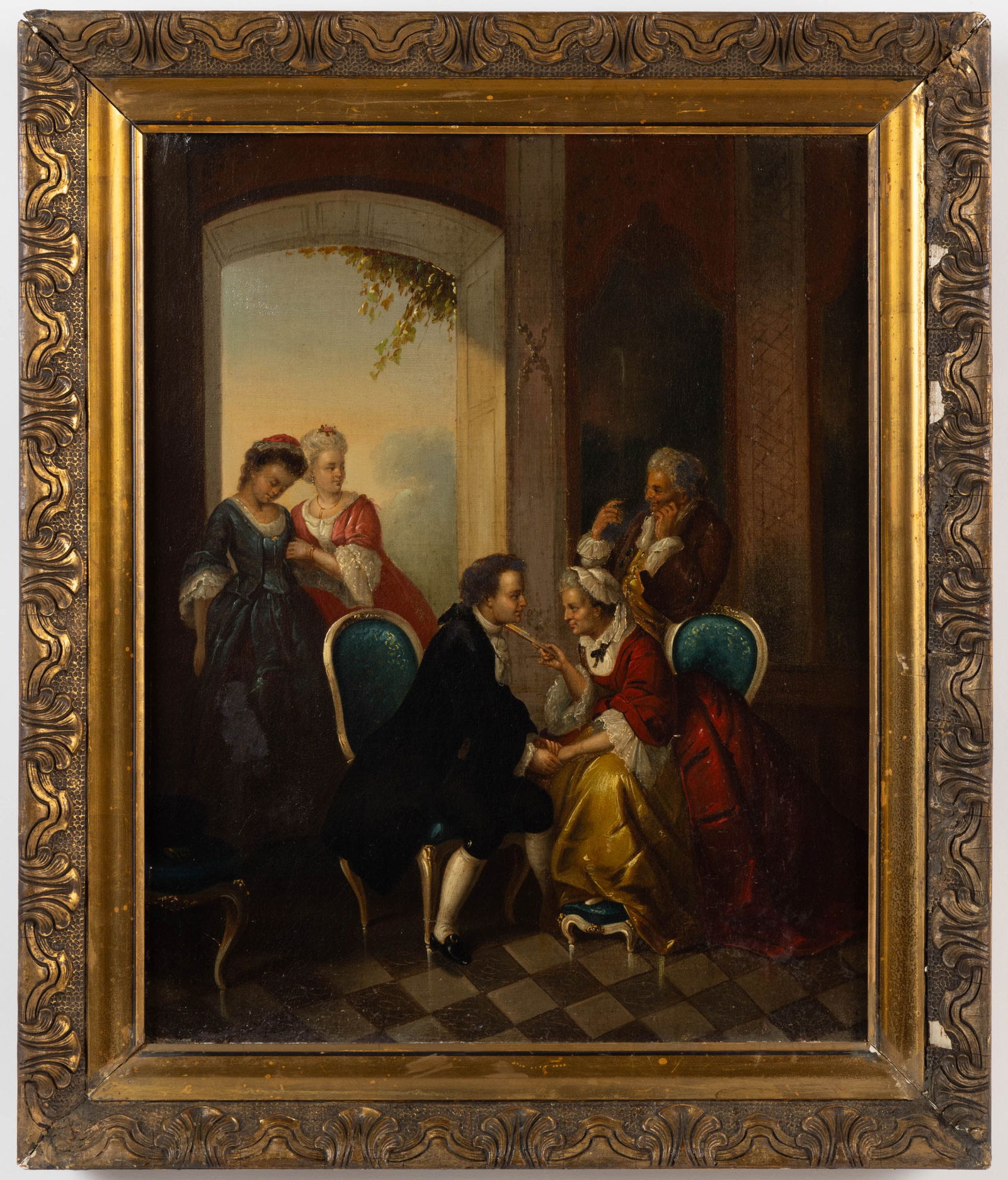 EUROPEAN SCHOOL (19TH CENTURY) INTERIOR SCENE PAINTING (1 of 5)