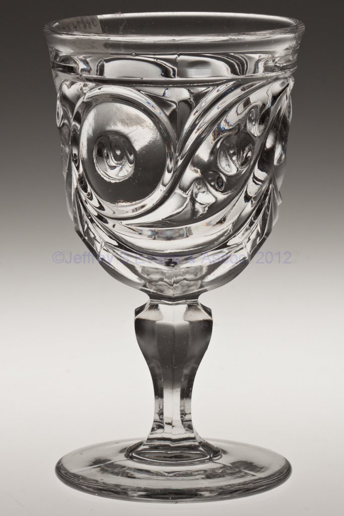 COMET GOBLET: COMET GOBLET, colorless lead glass. Third quarter 19th century. 6 1/8" H. Provenance: Lillian "Lil" and Walter "Bud" Marchant Collection/Lil-Bud Antiques.