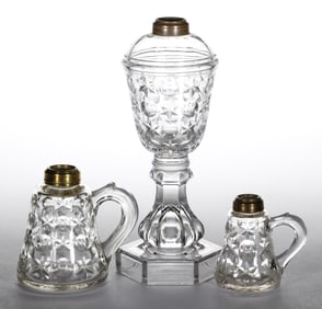 EARLY MOON AND STAR KEROSENE LAMPS, LOT OF THREE