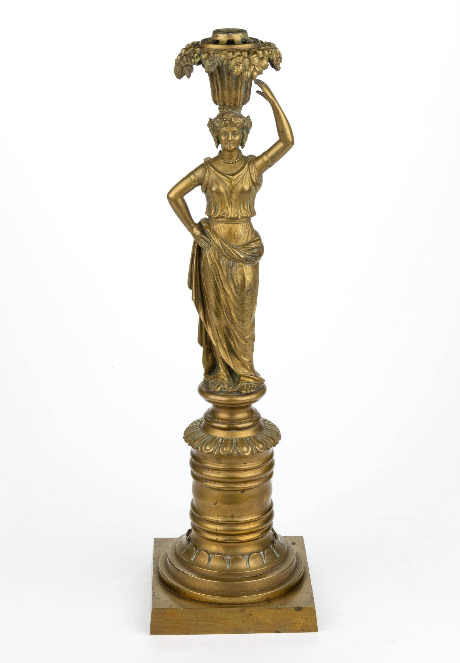 AMERICAN BRASS / BRONZE FIGURAL  SINUMBRA / SOLAR LAMP STANDARD (1 of 2)