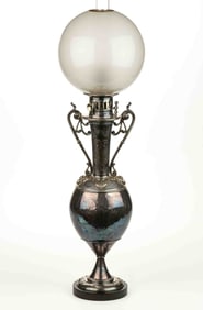 FRENCH JOSEPH SCHLOSSMACHER SILVER - PLATE MODERATOR TABLE LAMP