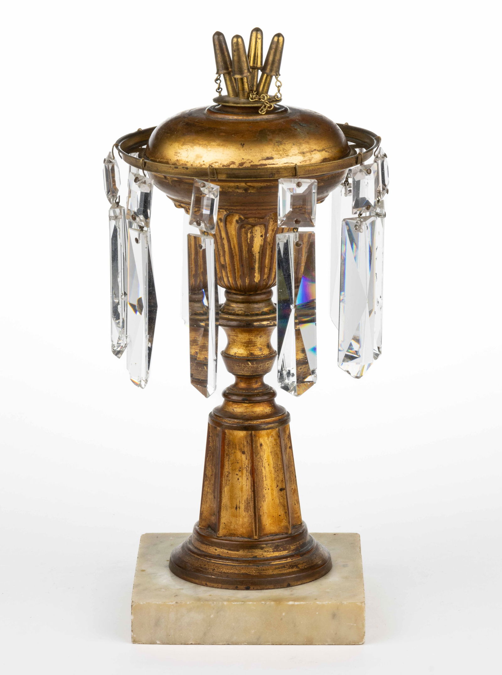 HENRY N. HOOPER GILT BRASS SOLAR CONVERTED TO FLUID STAND LAMP (1 of 1)