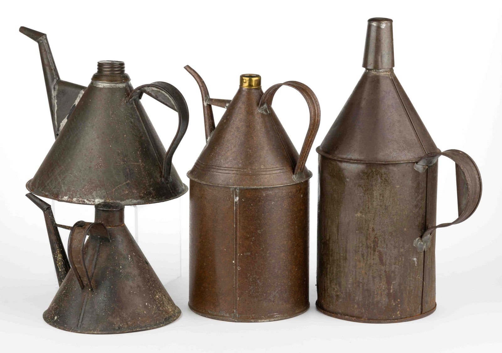 ASSORTED SHEET-IRON LARGE LAMP FILLERS, LOT OF FOUR (1 of 1)