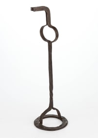 WROUGHT-IRON TABLE-TOP RUSHLIGHT / SPLINT HOLDER