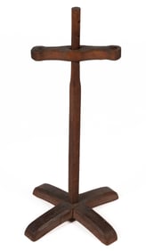 PAINTED WOODEN DOUBLE-ARM STANDING ADJUSTABLE CANDLE STAND