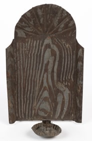 GRAIN-PAINTED DECORATED SHEET-IRON / TIN WALL CANDLE SCONCE