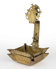 DUTCH BRASS DOUBLE HANGING CRUSIE / PHOEBE LAMP