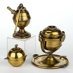 ASSORTED BRASS LAMPS, LOT OF THREE