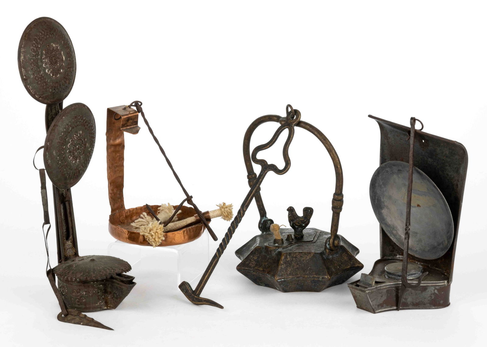 ASSORTED METALS LIGHTING ARTICLES, LOT OF FOUR (1 of 1)