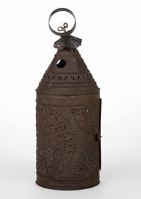 PIERCED AND PUNCHED SHEET-IRON / TIN CANDLE LANTERN