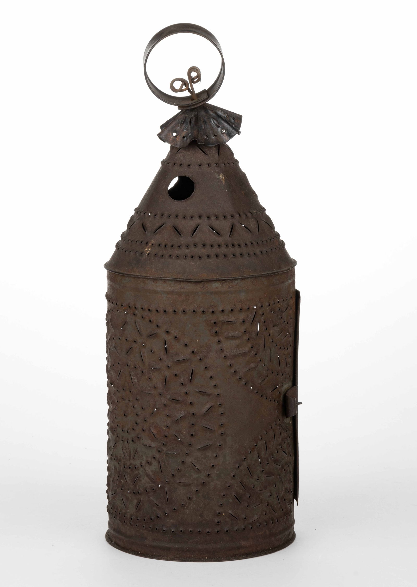 PIERCED AND PUNCHED SHEET-IRON / TIN CANDLE LANTERN (1 of 3)